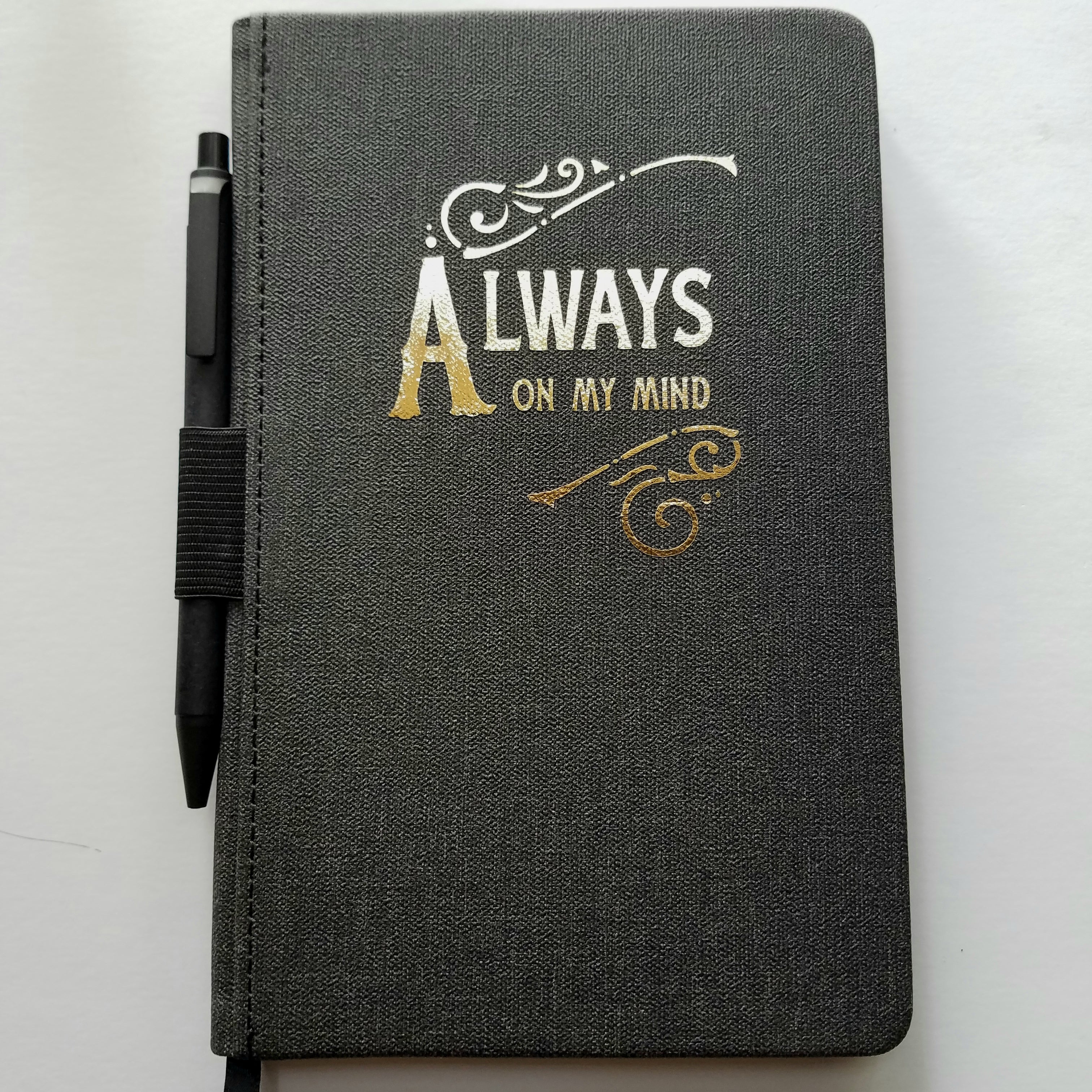 ALWAYS ON MY MIND lined journal book with pen