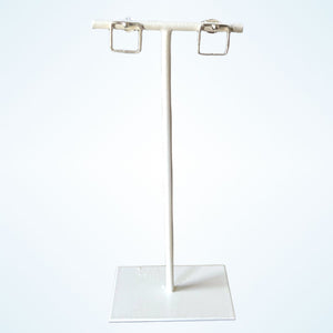 SILVER SQUARE stud earrings