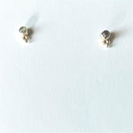 TINY SILVER & LABRADORITE stud earrings